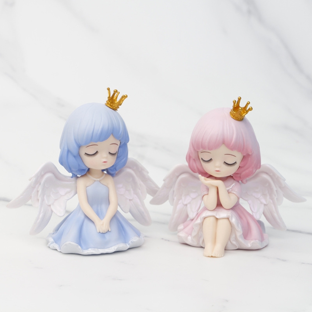 Mô Hình búp bê bộ 4 Thiên Thần Michelle vương miện có cánh - Cao 9cm - nặng 270gram - Figure  Búp Bê Công Chúa - No box - N3-K35-T2-S2
