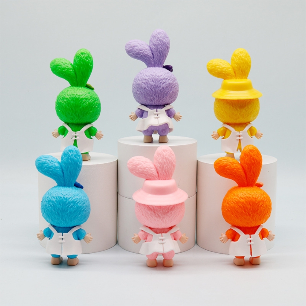 Mô Hình bộ 6 baby three thỏ trở về - Cao : 10.2cm - Nặng : 500gr - No Box - K21-T2-S8