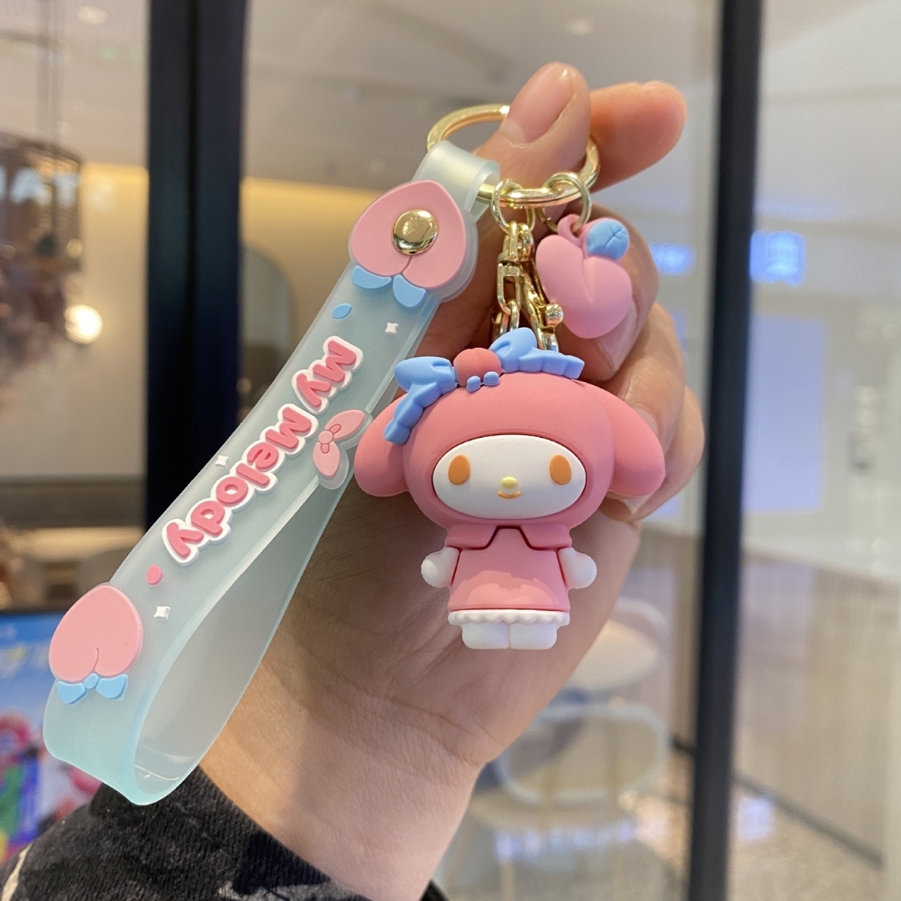 Móc khóa trang trí - kuromi hồng - Dây móc dài : 11cm - Mô Hình Cao : 4.7cm - Nặng : 50gram - No Box : bọc túi OPP -SKU : moc114 - ( Vat : 88223-7 )- K79-T1-S9