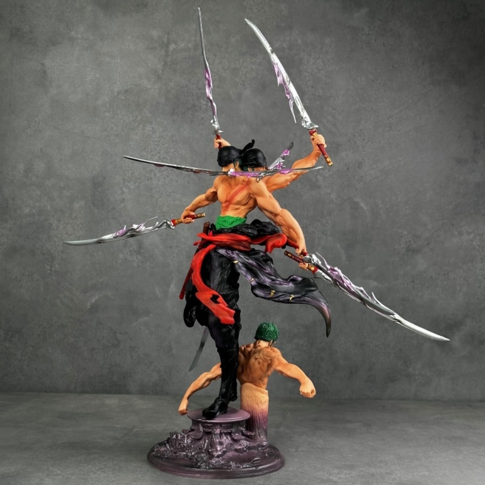 Mô Hình OnePiece Zoro 3 đầu 6 tay dáng đứng có base - Phụ kiện : bán thân thay thế - Cao 50cm Nặng 760gram - Figure OnePiece - Full Box - N1-K37-T4-S2