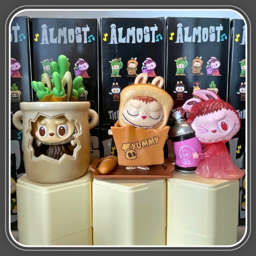 bộ 6 labubu Almost Hidden siêu dễ thương , blind box - Cao 8-9cm - Nặng 480gram - Bọc Túi - Hộp Màu - K32-T2-S4