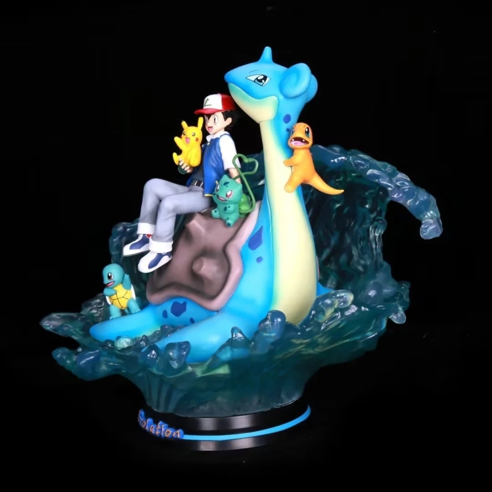 Hàng Cao Cấp -  Mô Hình Pokemon Satoshi cưỡi thú bản cao cấp - Cao : 35cm - Nặng : 2800gram - Figure pokemon - Full Box - N3-T5