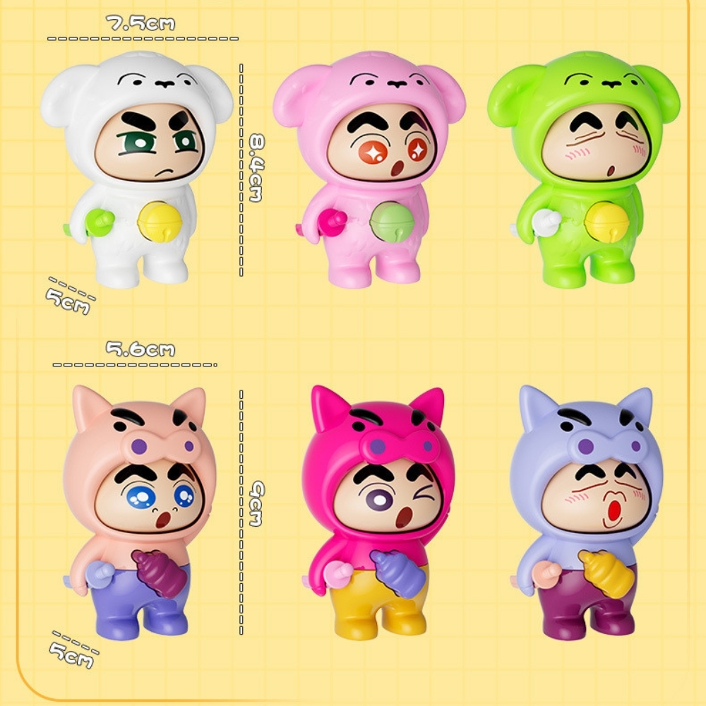 Móc Khoá mô hình shin đầu lợn màu xanh nước biển lì - cao : 9cm - figure shin - Hộp Màu n5 - K77-T3-S10