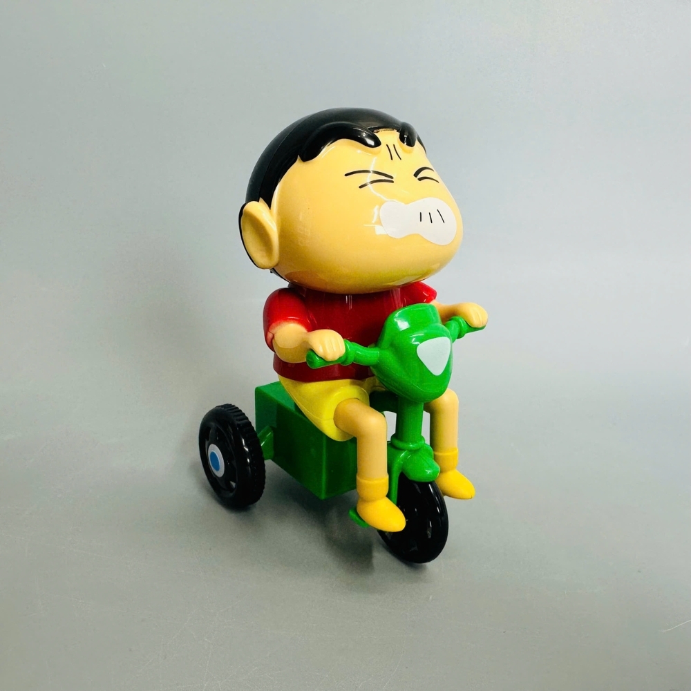 mô hình shin đi xe áo đỏ dây cót - cao : 10.5cm - figure shin - hộp màu
