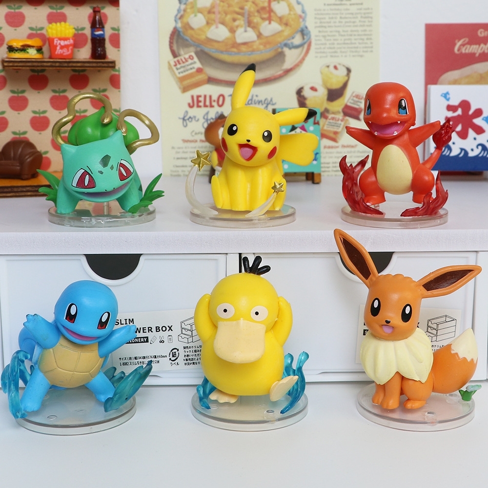 Hàng Cao Cấp -  Mô Hình POKEMON Bộ 6 Pokemon có đế - Cao 5-8cm - Nặng 600gram - Pokemon - No Box - Bọc Túi OPP