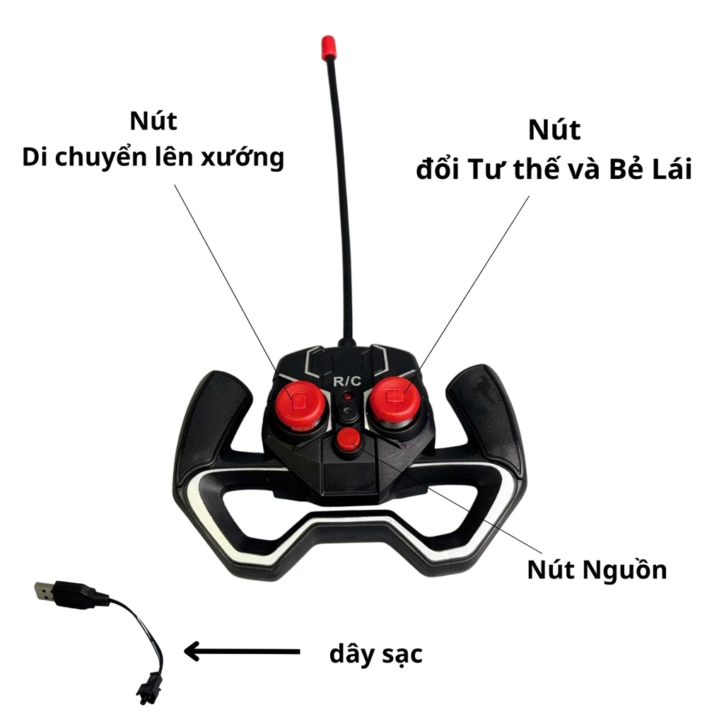 ( Màu Ngẫu Nhiên ) Đồ Chơi xe đua điều khiển từ xa 4 kênh -  Dài 27cm - rộng 14.5cm - cao 7cm - FULL BOX . SKU : DK-955-166 -  K55-T4-S8