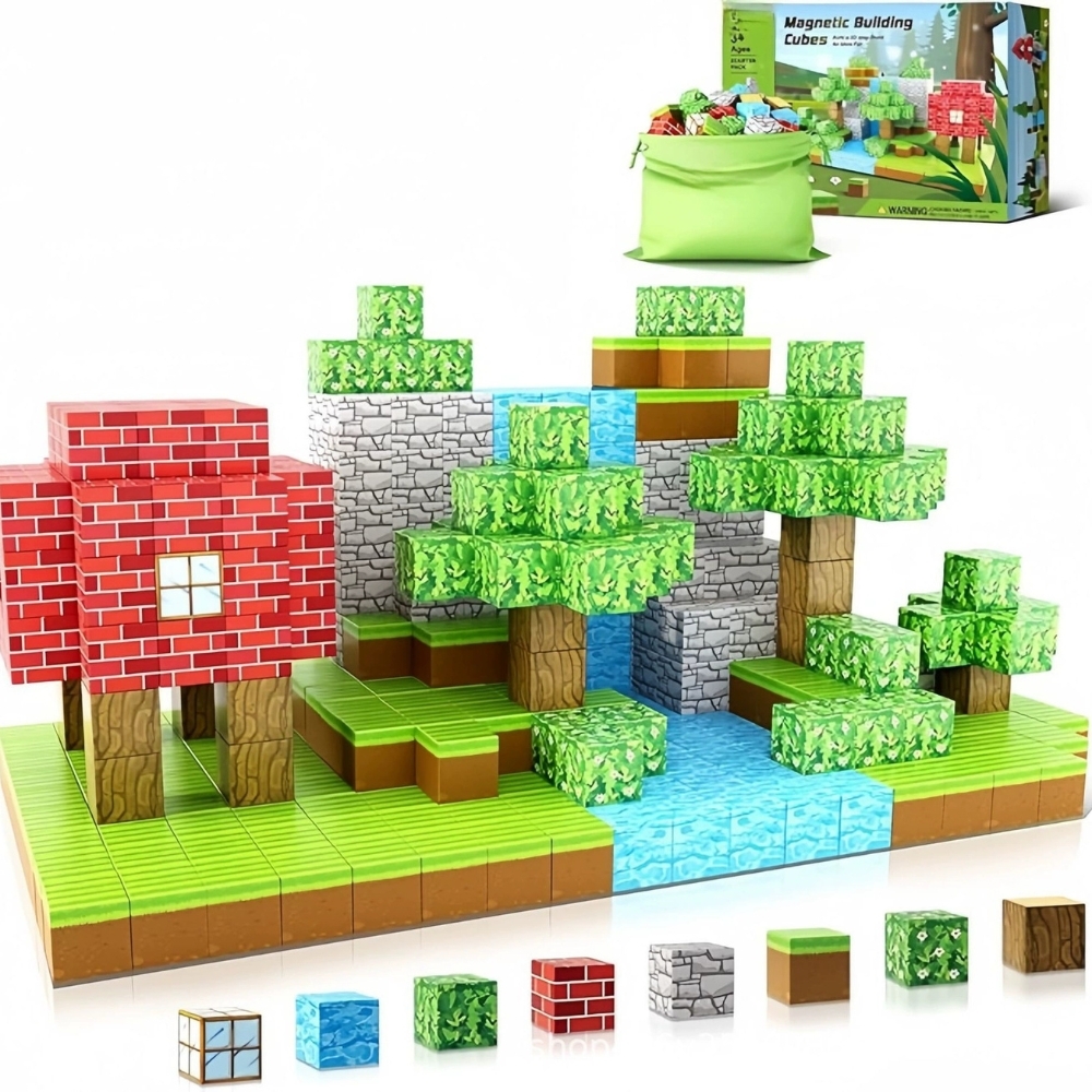 Combo 50 miếng Đồ Chơi Khối Nam Châm Từ Tính Minecraft,Block Minecraft Nam Châm, Đồ Chơi Xây Dựng Cho Bé không hộp ngẫu nhiên N1-K20-T1-S3