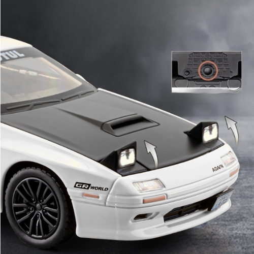 Mô Hình Xe Mazda RX-7 Màu Trắng , tỉ lệ 1:32 Hợp kim có thể mở cửa - bánh sau chạy cót - Dài 16cm - rộng 6.3cm - cao 4.7cm - FULL BOX : box màu SKU : oto554b - ( VAT : 003-01-130 )- K51-T3-S2