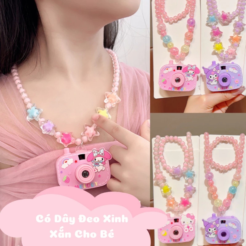 Dây Đeo Cổ Máy Ảnh Chiếu Hình Cute Kuromi Phát Sáng Xinh Xắn - Cao 5.8cm Dài : 5.4cm - Nặng : 50gram - boc túi - no box