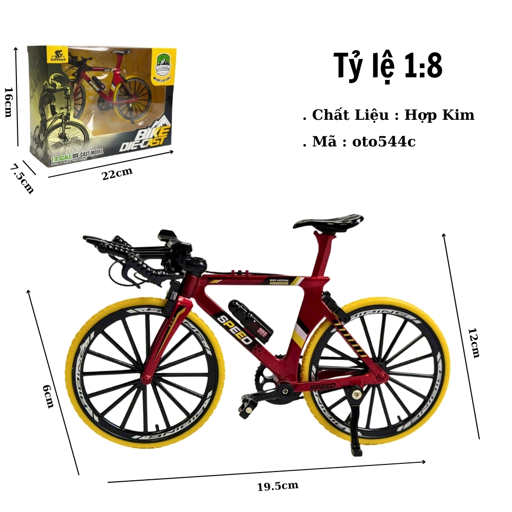 Mô Hình xe đạp đua tỉ lệ 1:8 - Dài 19.5cm - rộng 5cm - cao 12cm - nặng : 200gram - FULL BOX . SKU : XYB2024-2 - (VAT: 003-04-40)