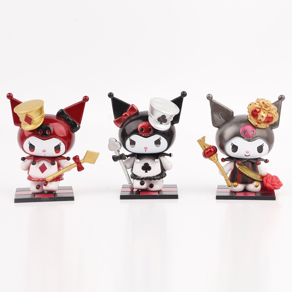 Mô hình kuromi Bộ 8 Melody Gemini Pudding Dog Cinnamon Dog Kuromi có đế Bản Blind Box - cao 8cm - Nặng 200gram - Bọc Túi - Hộp Màu - N3-K36-T2-S2