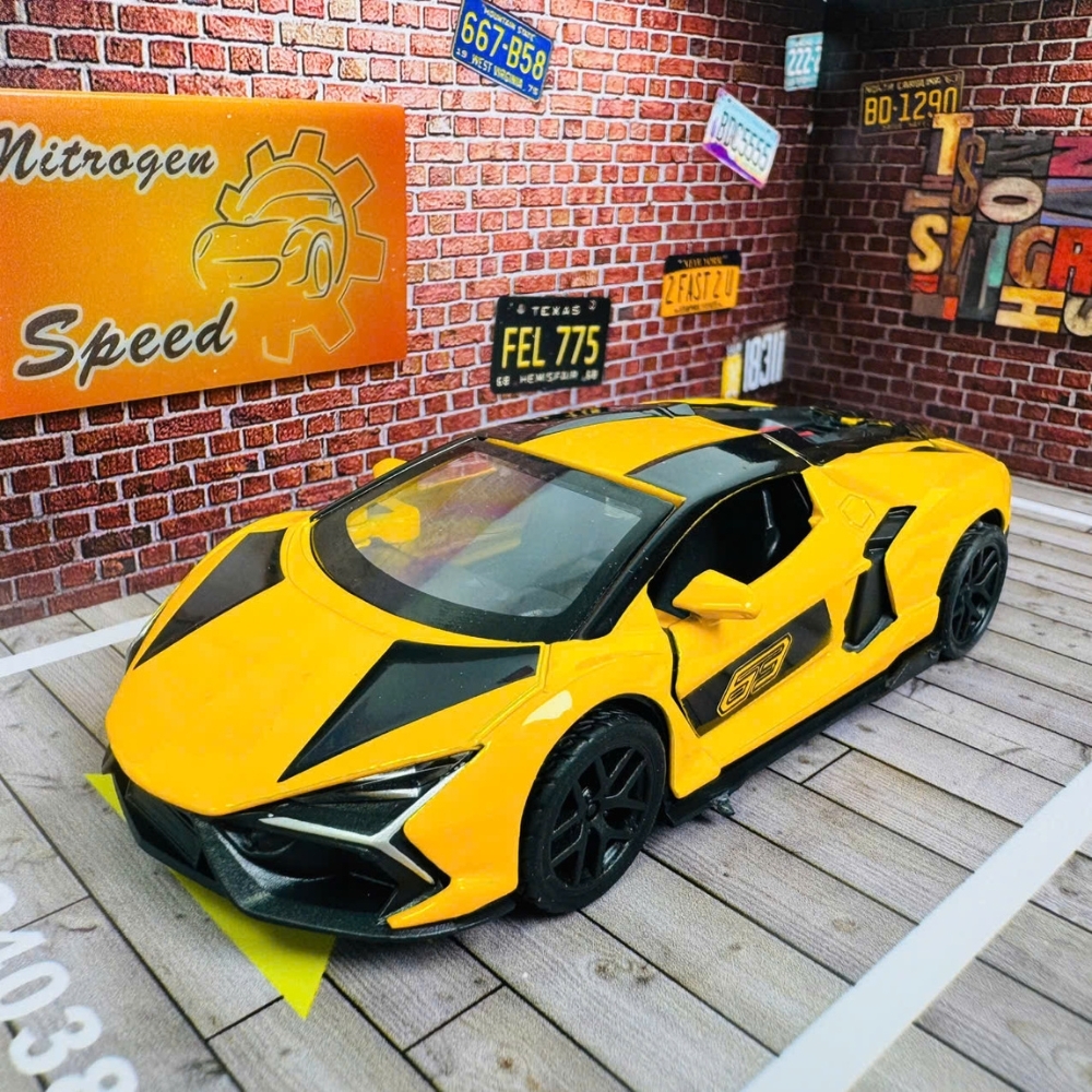 Mô Hình Xe Đua Vàng tỉ lệ 1:36 Hợp kim có thể mở cửa - bánh sau chạy cót - Dài 12.5cm - rộng 5.5cm - cao 3.5cm - nặng : 300gram - FULL BOX : box màu SKU : oto535c - K53-T2-S9