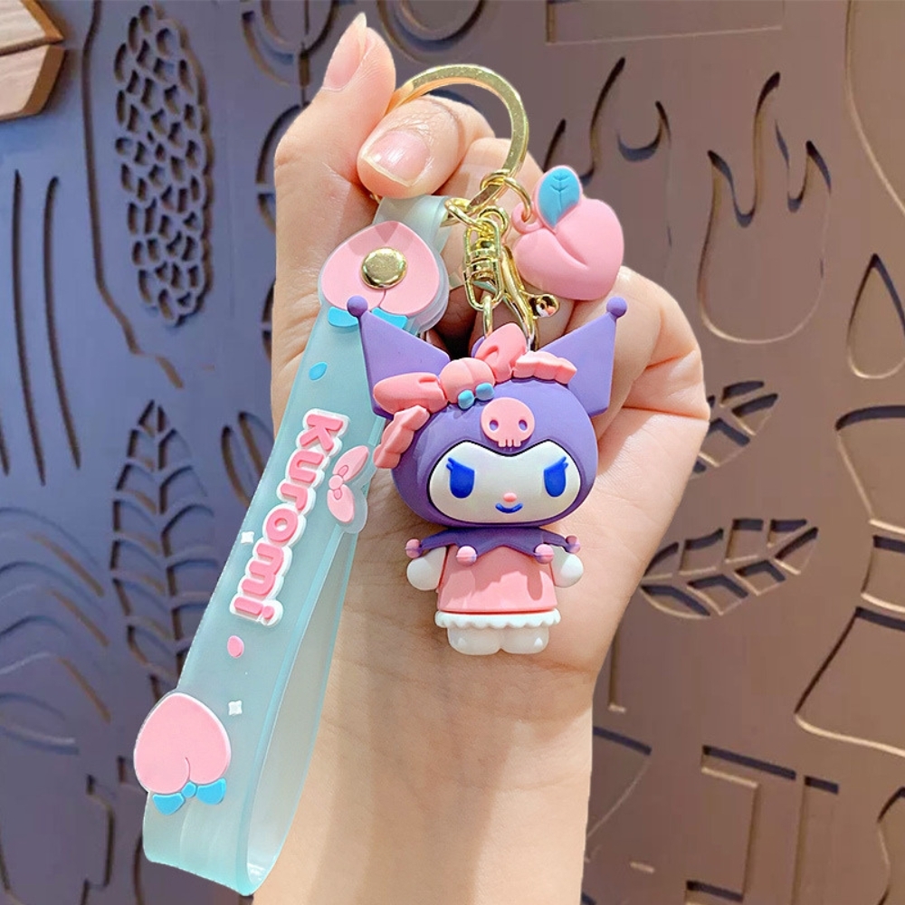 Móc khóa trang trí -  kuromi tím - Dây móc dài : 11cm - Mô Hình Cao : 4.5cm - Nặng : 50gram - No Box - SKU : moc115 - ( Vat : 88223-7 )- K79-T1-S6