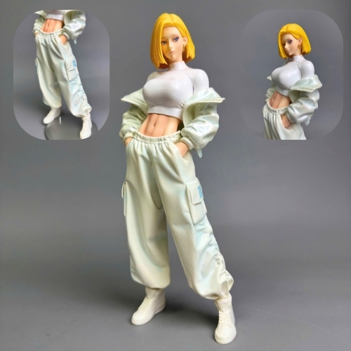 Hàng Cao cấp . Mô Hình Dragon ball androi số 18 JT dáng đứng cá tính . Cao 27cm . nặng 700gram - (VAT 002-02-250) -  K50-T4-S2