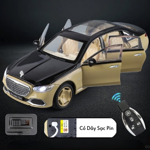 Mô Hình Xe Oto Maybach S680 tỉ lệ 1:24 , Hợp kim , có âm thanh , có đèn , có điều khiển mở cửa - Dài 20cm - rộng 8cm - cao 7.4cm - FULL BOX : box - SKU: YC001 - (VAT: 003-01-230)
