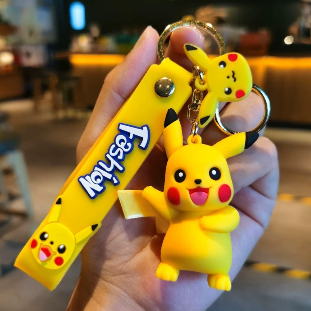 Móc khóa pikachu vãy tay - dây dài 12cm mô hình cao 7.5cm - nặng : 50gram - SKU: moc223 - (Vat: MK001)