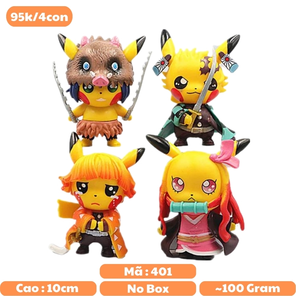Bộ 4 pikachu cosplay - No Box - N3-K38-T1-S1