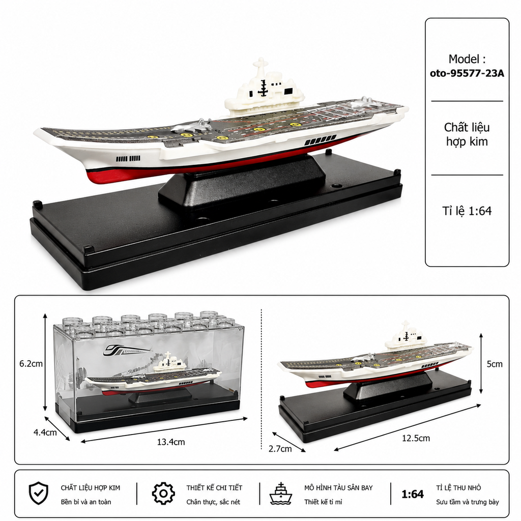 Mô Hình Tàu Sân Bay tỉ lệ 1:64 chất liệu hợp kim - SKU : oto-95577-23A ( Vat : 103-05-20 !!! )