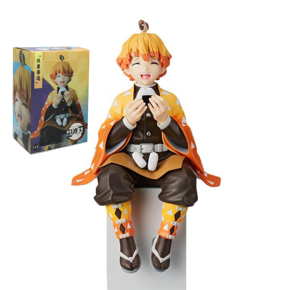 Mô Hình Kimetsu No Yaiba Zenitshu dáng ngồi cao 13cm - Figure Thanh gươm diệt quỷ - Có Vỏ Hộp màu
