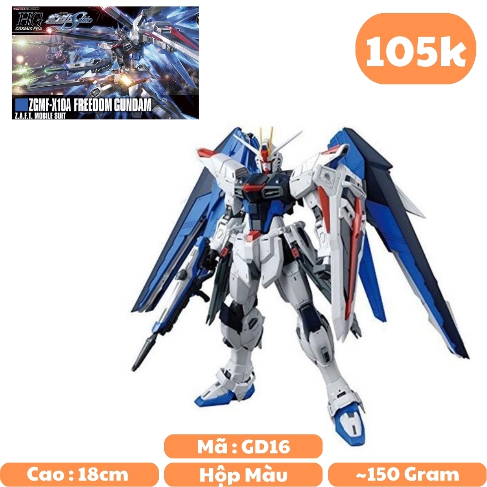 Mô hình XG - Gundam Freedom FIGHTER - ZGMF - X10A - Cao 18cm - nặng 150gram + Có BOx - SKU : 192B - Figure Gundam - Có hộp màu - N1-K15-T2-S2