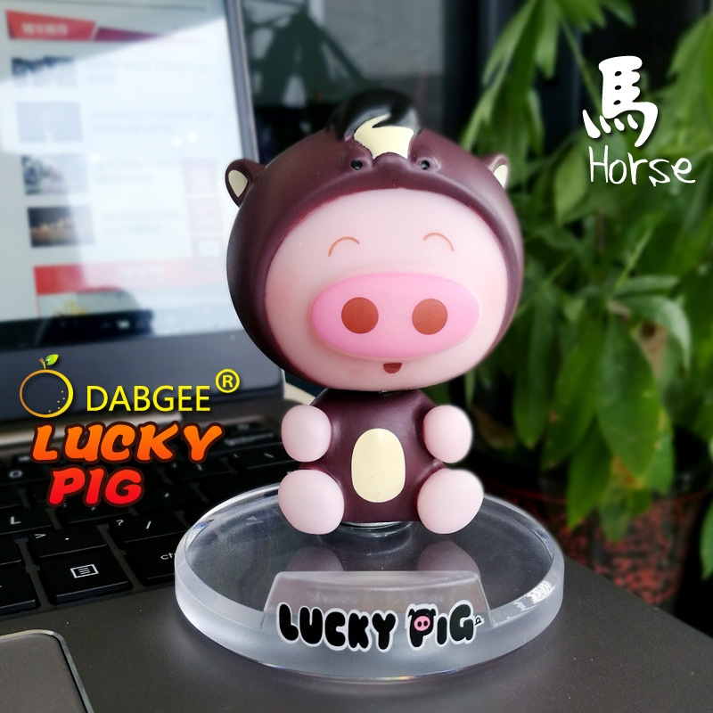 Mô Hình Lắc Đầu Lợn 12 con giáp siêu dễ thương - house . ngựa - Đế dính nam châm - Cao 10.5cm Nặng 200gram - Full Box - N3-K25-T1-S1