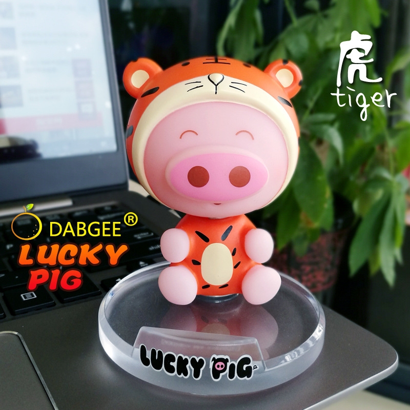 Mô Hình Lắc Đầu Lợn 12 con giáp siêu dễ thương - tiger. hổ - Đế dính nam châm - Cao 10.5cm Nặng 200gram - Full Box