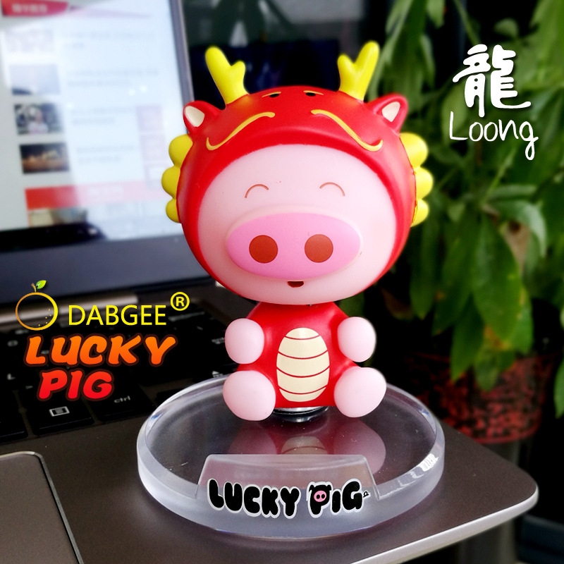 Mô Hình Lắc Đầu Lợn 12 con giáp siêu dễ thương - loong . rồng - Đế dính nam châm - Cao 10.5cm Nặng 200gram - Full Box