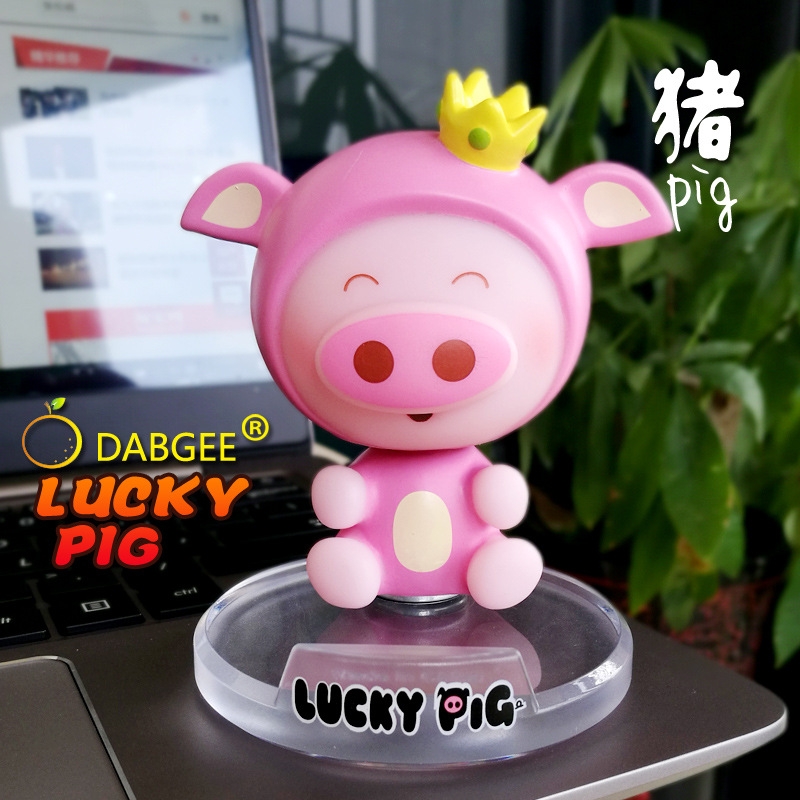 Mô Hình Lắc Đầu Lợn 12 con giáp siêu dễ thương - pig . lợn - Đế dính nam châm - Cao 10.5cm Nặng 200gram - Full Box