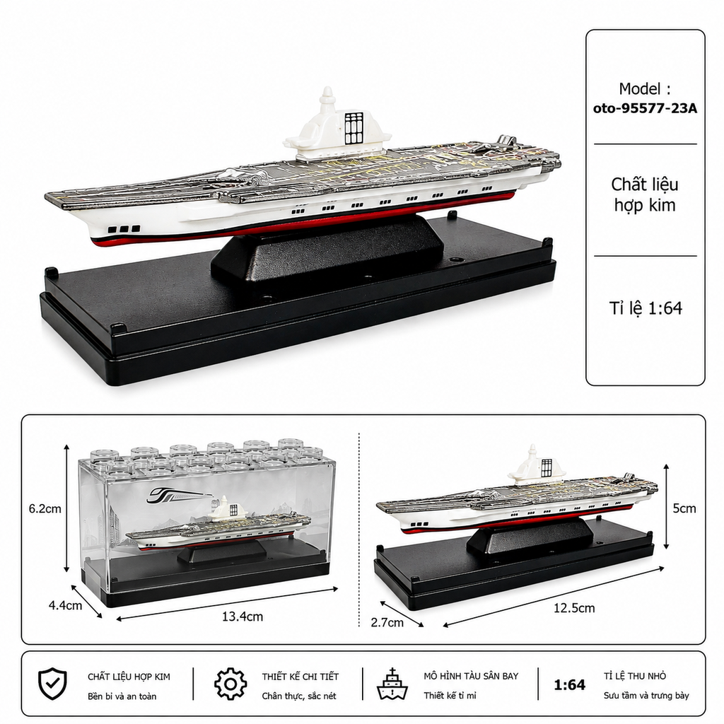 Mô Hình Tàu Sân Bay tỉ lệ 1:64 chất liệu hợp kim - SKU : oto-95577-23A ( Vat : 103-05-20 !!! )