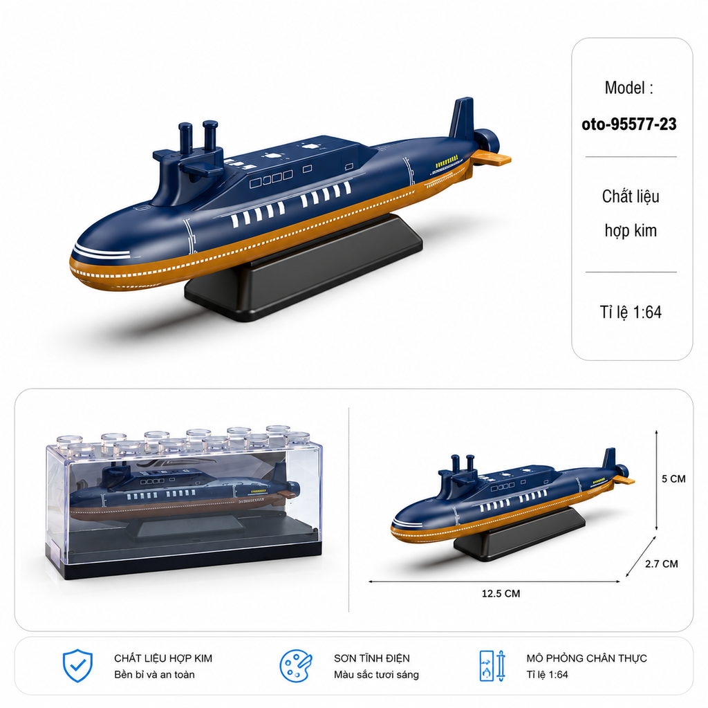 Mô Hình Tàu Ngầm tỉ lệ 1:64 chất liệu hợp kim - SKU : oto-95577-23 - ( VAT : 103-05-20 )