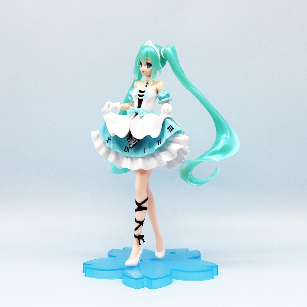 Mô Hình Hatsune Miku váy xanh cầm váy - Cao 20cm - nặng 300gram - Figure Miku - Bọc Túi - Hộp Màu N1-K55-T3-S1