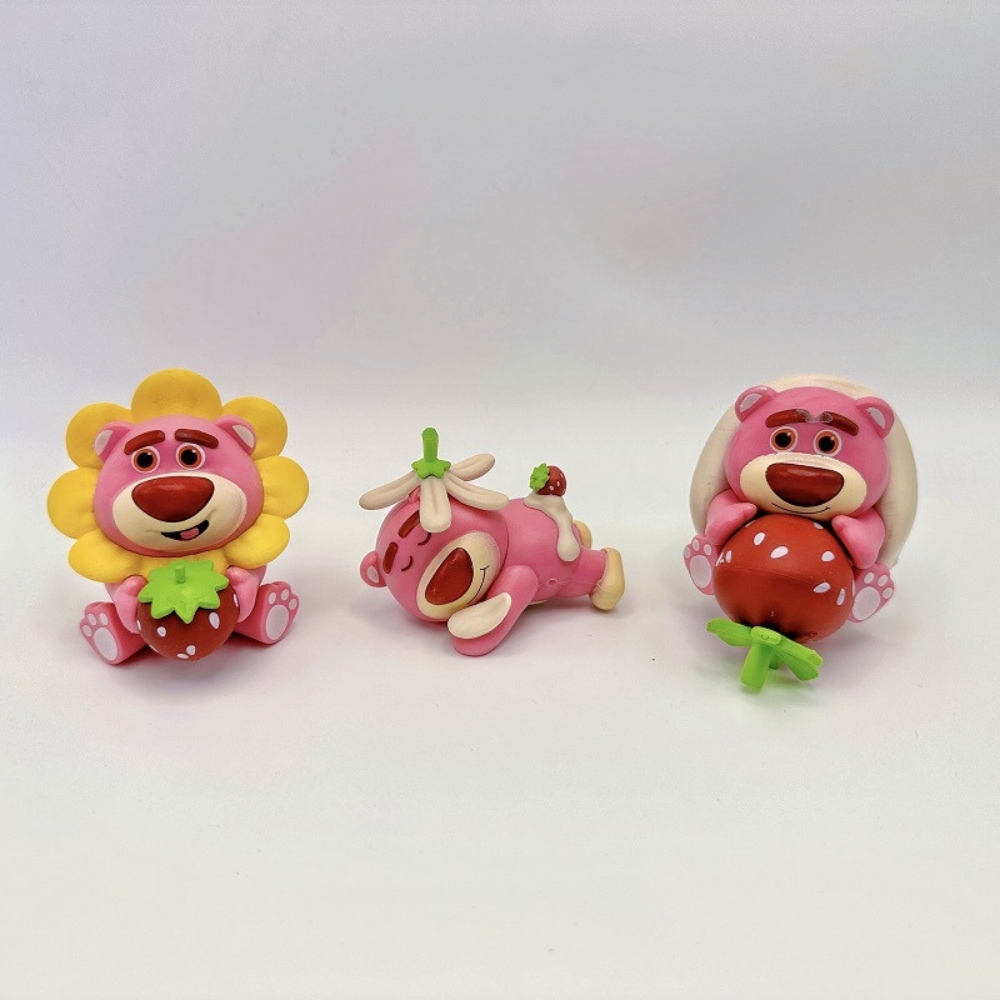 Mô Hình bộ 6 gấu dâu siêu cute Cao 5.5 - 7.9cm - nặng 300gram , Figure gấu dâu - No box