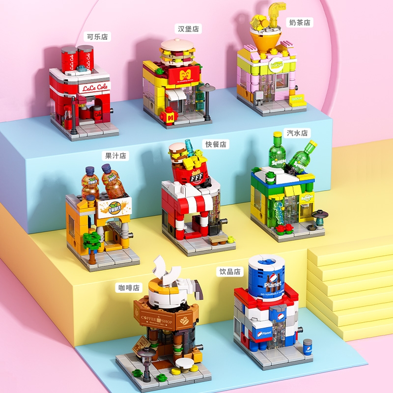 ( Giá 1 con - Bộ 8 con - Đặt Số Lượng 8 ) Bộ Lắp Ghép Mô Hình Cửa Hàng - Full Box - Sku : LG-8924 ( VAT 001-C8-90 ) K120-T1-S9-10