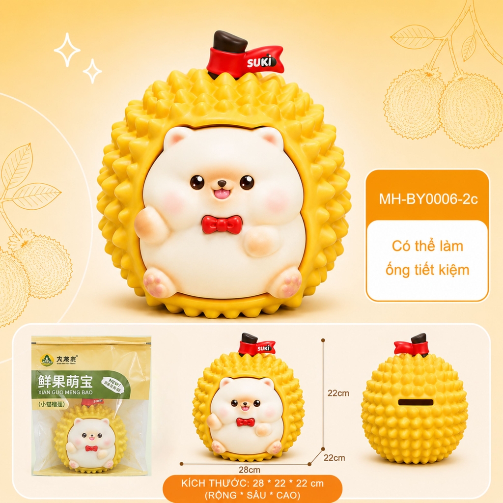 Mô Hình Các Con Vật Cosplay Trái Cây Sầu Riêng Size Nhỡ KT: 28*22*22cm   - SKU : MH-BY0006-2 ( VAT : MH004 )