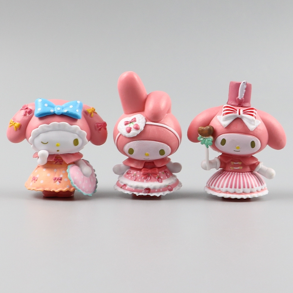 Mô hình kuromi bộ 6 kuromi hồng blind box - cao 5 - 6.5cm - Nặng 500gram - Bọc Túi - Hộp Màu - N3-K60-T3-S2