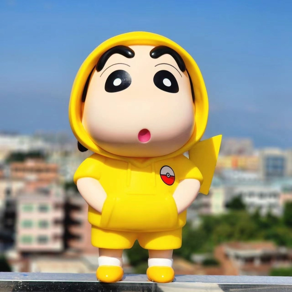 Mô Hình Shin bút chì mặc áo vàng - Cao 14cm - nặng 300gram - Figure Cậu Bé Bút Chì - No Box - K21-T3-S4