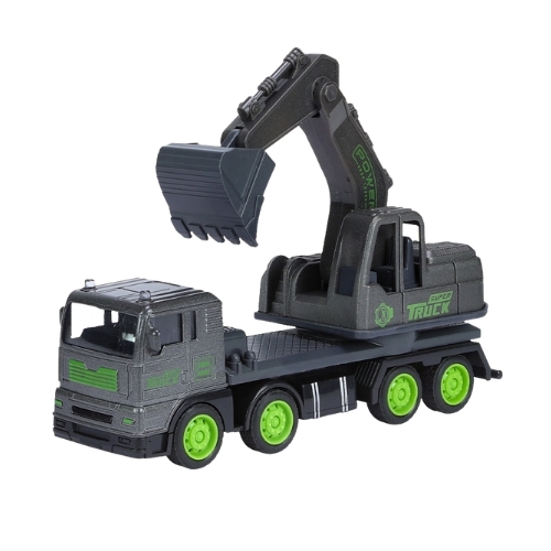 Mô Hình 4 loại Xe công trình xanh đen , chất liệu hợp kim và nhựa - Dài 17cm - rộng 5cm - cao 7.5cm - SKU : oto-YM702806 - ( VAT 003-02-40 )