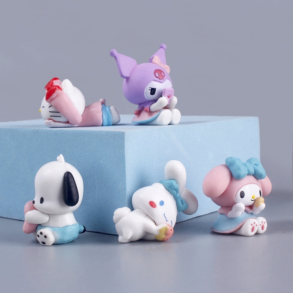 Mô hình kuromi bộ 5 kuromi - cao 4cm - Nặng 300gram - Bọc Túi - No Box - N3-K59-T1-S1