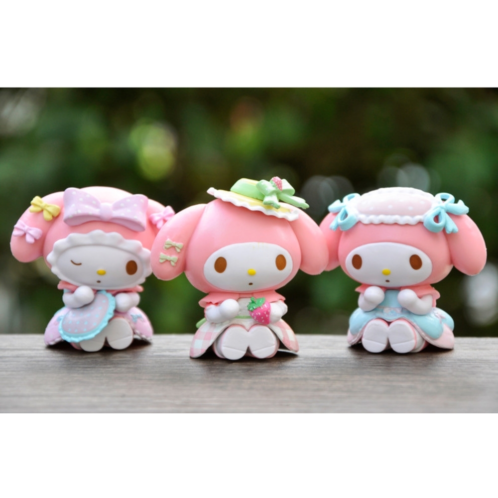 Mô hình kuromi bộ 6 kuromi hồng blind box - cao 6-8cm - Nặng 500gram - Bọc Túi - Hộp Màu