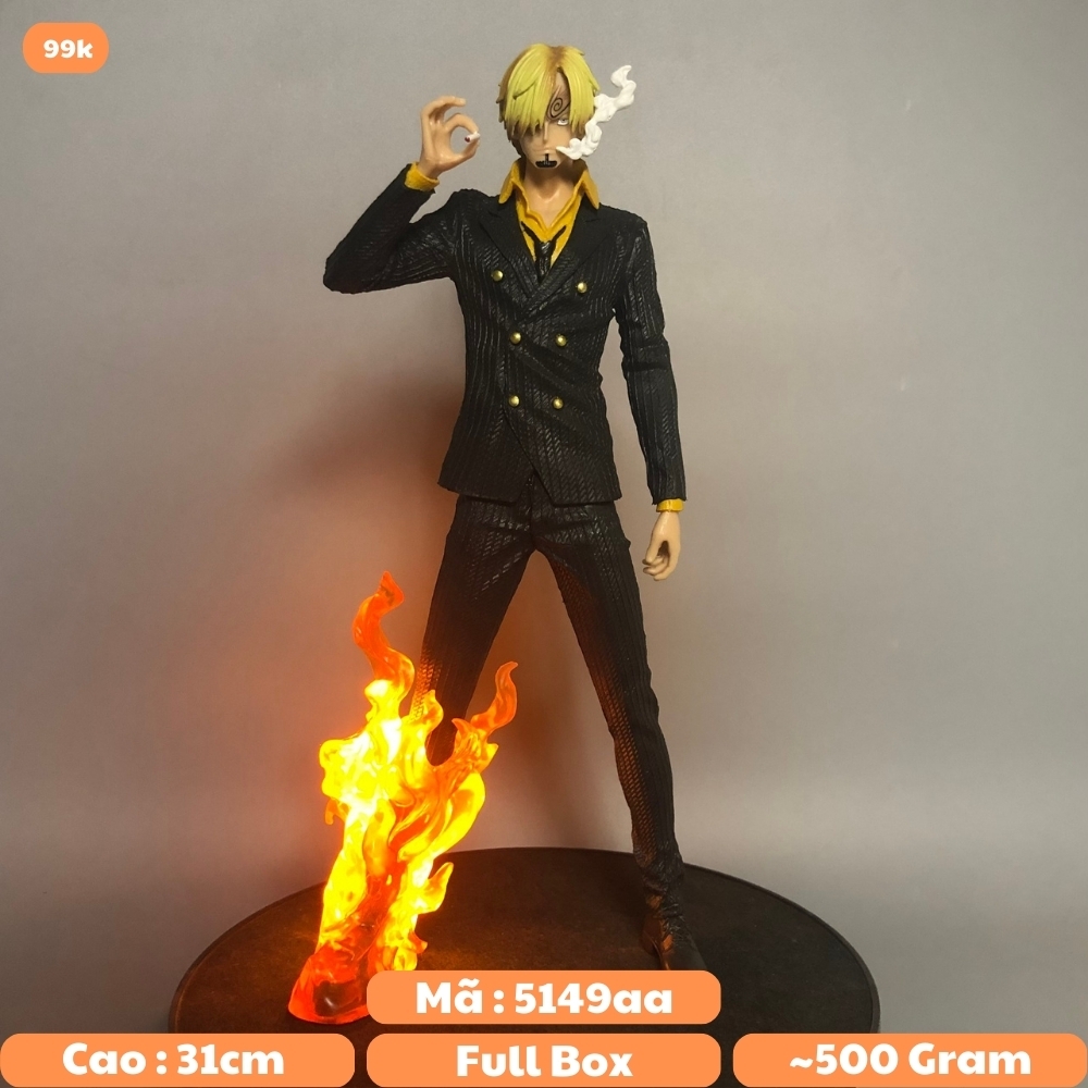 Mô hình đồ chơi - Sanji áo đen đứng hút thuốc hàng siêu đẹp chế led siêu đẹp - One Piece - có vỏ hộp màu - N2