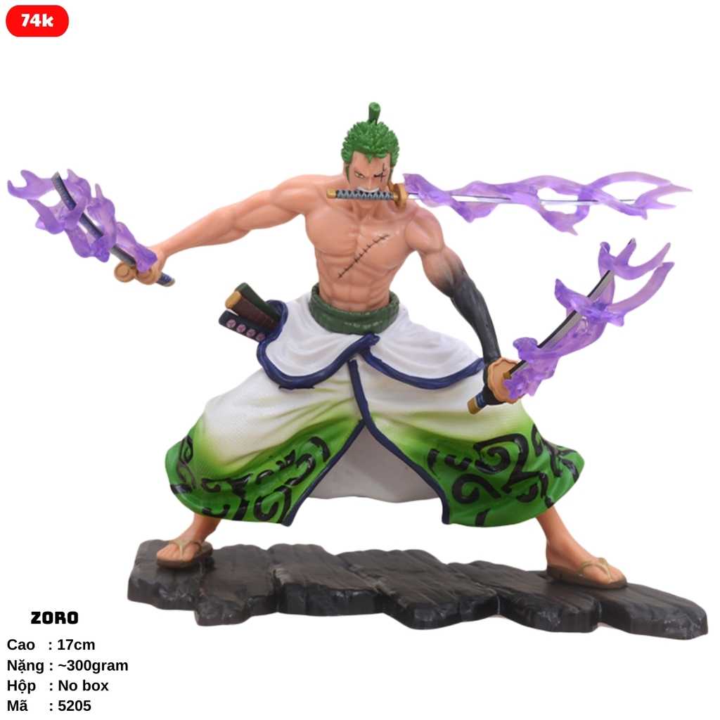 Mô Hình Đồ Chơi - Zoro siêu ngầu 17cm Full box  - One Piece - No Box - K25-T1-S8