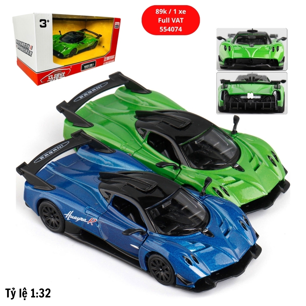 Mô Hình xe pagani tỉ lệ 1:32 Hợp kim có thể mở cửa - bánh sau chạy cót - Dài 12.5cm - rộng 5.8cm - cao 3.6cm - nặng : 500gram - FULL BOX : box màu SKU : 554074 - (VAT: 003-01-50)