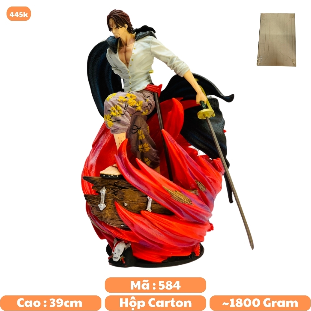 Hàng Loại 1 - Mô Hình đồ chơi - Tứ Hoàng Shanks Tóc Đỏ - One Piece - Cao 39cm - Nặng 1.8Kg - OnePiece - Hộp Carton - N1-K43-T5-S1