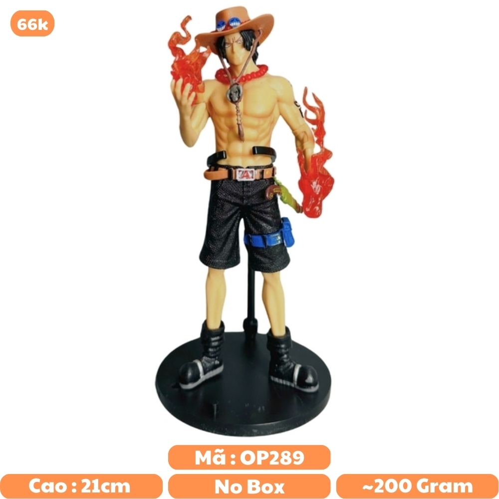 Mô Hình OnePiece Ace dáng đứng siêu ngầu có gậy chống lưng Cao : 21cm nặng 160g - One Piece - Bọc Túi Opp - No Box - K18-T2-S3