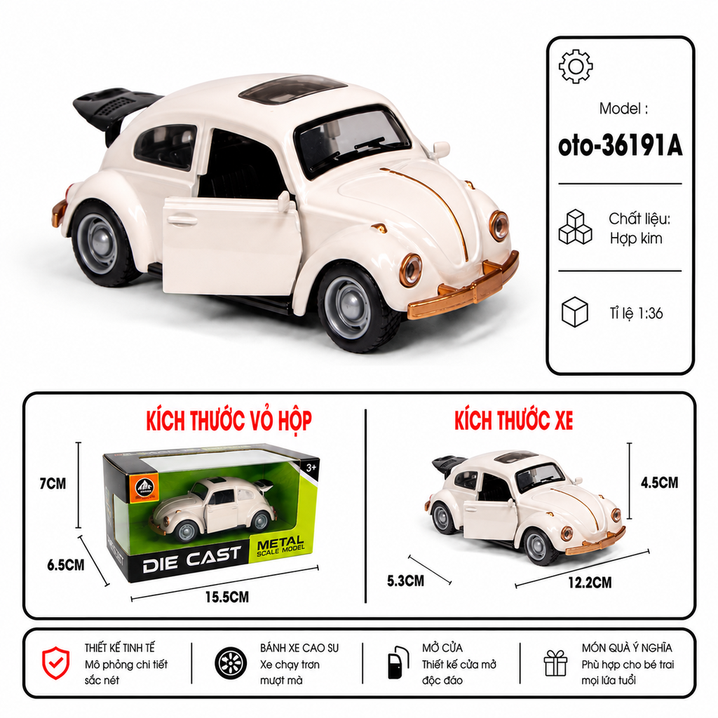 Xe thể thao nhiều kiểu dáng , chất liệu hợp kim , tỉ lệ 1:36 - SKU : oto-36191A ( VAT: 103-01-35 )
