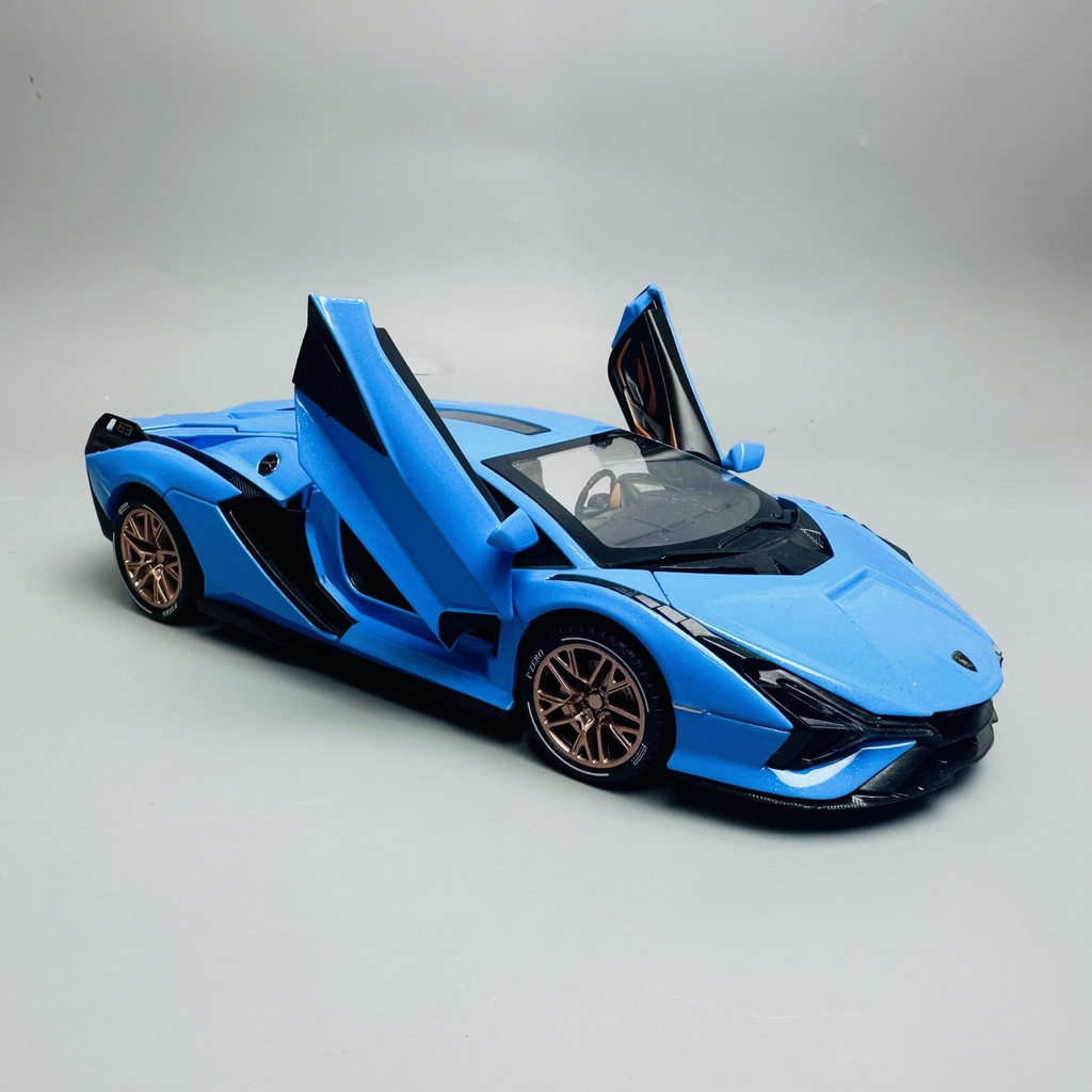 Mô Hình Xe lamborgini xanh dương 1:24 Hợp kim - Có tiếng - đèn pha sáng - Dài 21cm - rộng 9cm - cao 5cm - nặng ~ 800gram - FULL BOX : box màu SKU : oto228 - N3-K7-T3-S4