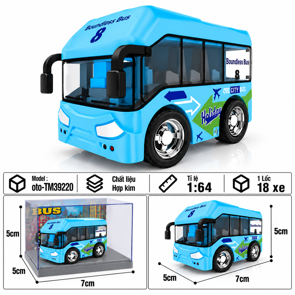 Mô hình Xe Buýt bằng thép hợp kim - SKU : oto-TL39220 - (VAT : 103-17-30 )