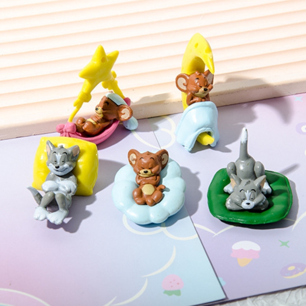 Bộ 5 nhân vật hoạt hình Tom và Jerry - Cao : 3 - 5cm - Nặng : 100gram - Figure Tom and Jerry - No Box - Bọc Túi OPP - K23-T3-S4