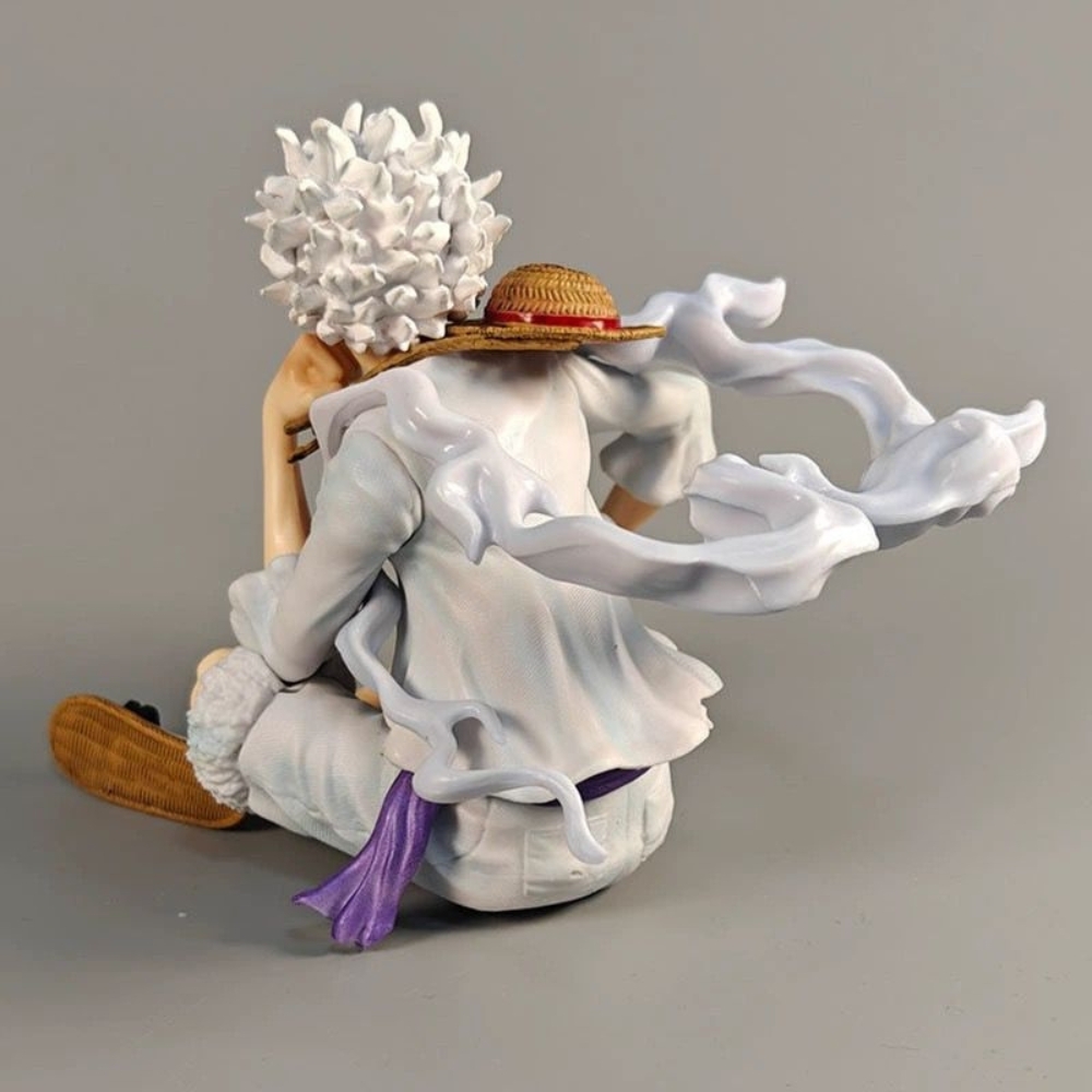 Mô Hình OnePiece Luffy gear 5 áo trắng ngồi cười tay chống cằm siêu đẹp Cao 13cm - Nặng 300gram , Figure OnePiece - Full Box