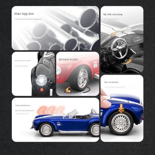 Mô Hình Xe đua cổ mui trần màu xanh tỉ lệ 1:22 Hợp kim có thể mở cửa - bánh sau chạy cót - Dài 20cm - rộng 9cm - cao 6.5cm - nặng : 800gram - FULL BOX : box màu SKU : oto-CZ241452 - (VAT: 003-01-180)